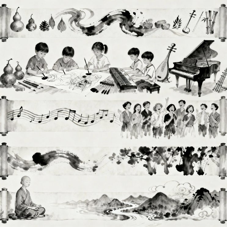  그림 삼자경 완벽 해설, 삼자경 22장 여덟 가지 소리 '팔음(八音)'과 조화의 의미