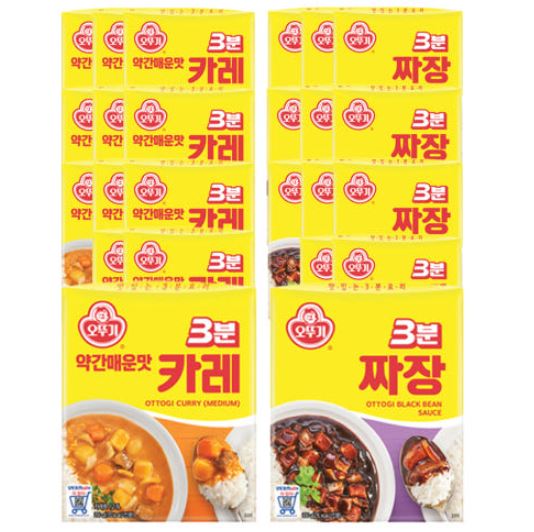  “12+12 구성으로 알뜰하게! 오뚜기 3분카레 약간 매운맛 + 3분짜장 기획팩 – 집에서 간편하게 즐기는 깊은 풍미”