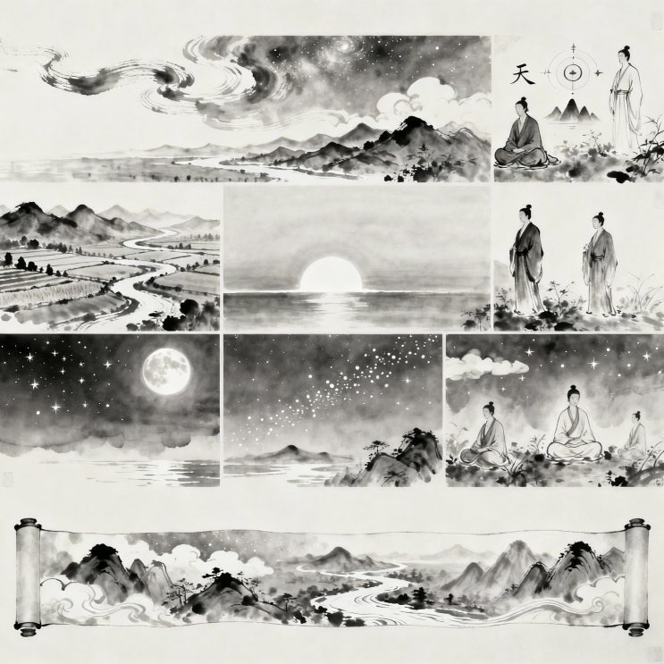  그림 삼자경 완벽 해설, 삼자경 13장 세상의 기본 재료, 삼재(三才)와 삼광(三光) 알아보기