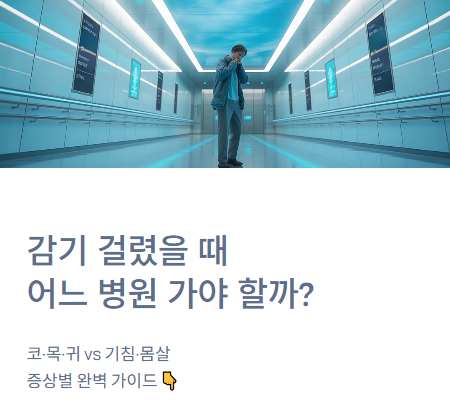  감기 걸렸을 때 병원, '이비인후과 vs 내과' 어디로 가야 할까? (증상별 완벽 정리)