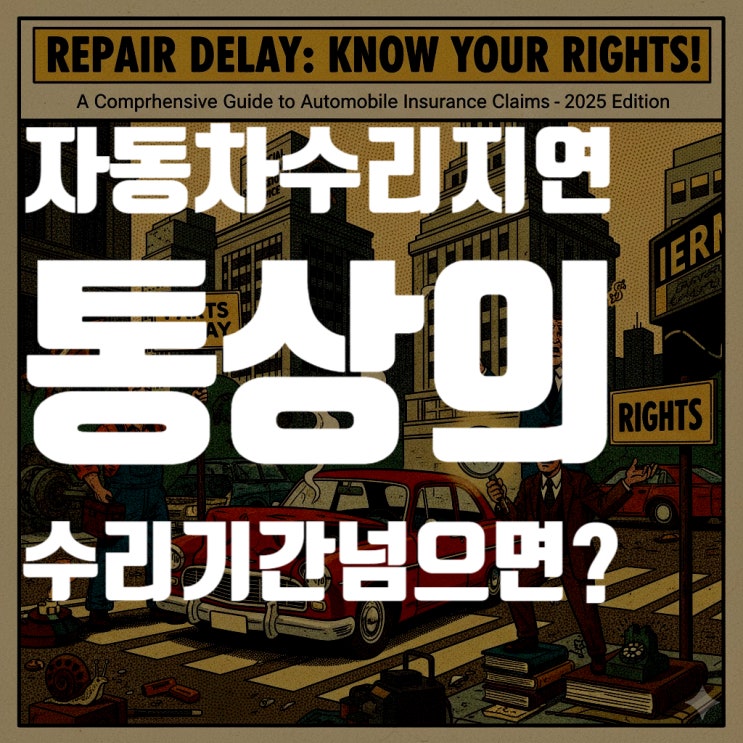  자동차 수리 지연, 통상의 수리기간 넘어가면? 렌트비 보상 한도와 대처법 완벽 총정리 (2025년 최신 기준)
