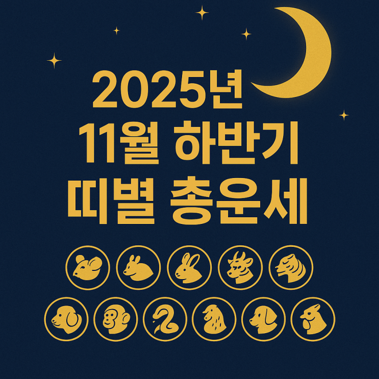  2025년 11월 띠별 하반기 운세