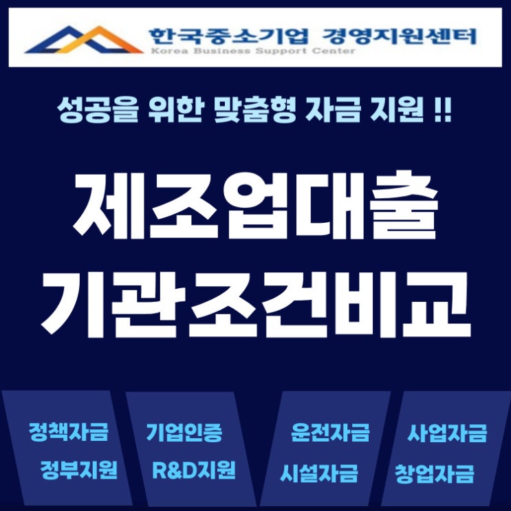  제조업 창업자금 대출, 중진공·기보·신보 어디가 유리할까? 조건 비교와 신청 전략