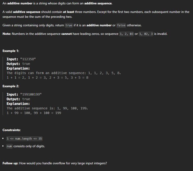  JAVA_LeetCode 306_Additive Number
