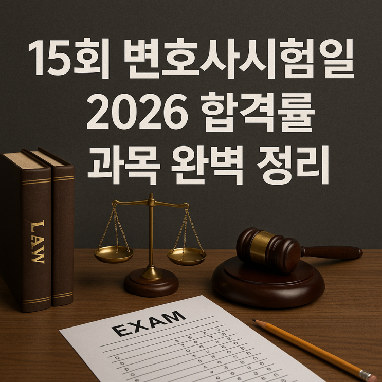  15회 변호사시험 일정 2026 합격률 과목 완벽 정리
