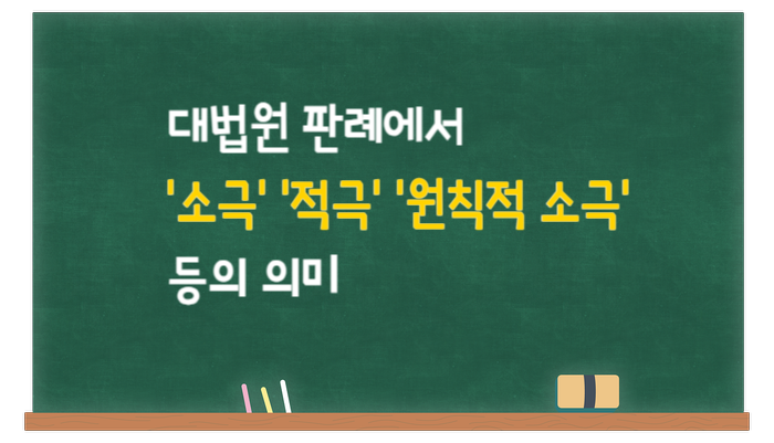  대법원 판례에서 '소극' '적극' '원칙적 소극' 등의 의미