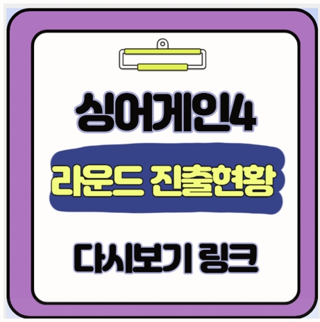  싱어게인4 다시보기 링크 및 회차 라운드별 진출자 확인하기