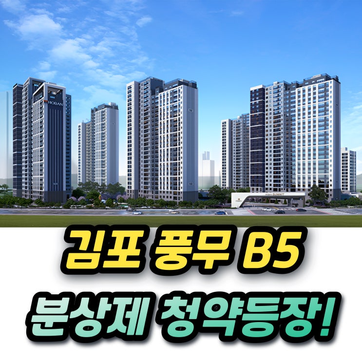  김포 풍무역세권 B5 호반써밋 분양가상한제 청약! 분양가와 추첨제물량은?
