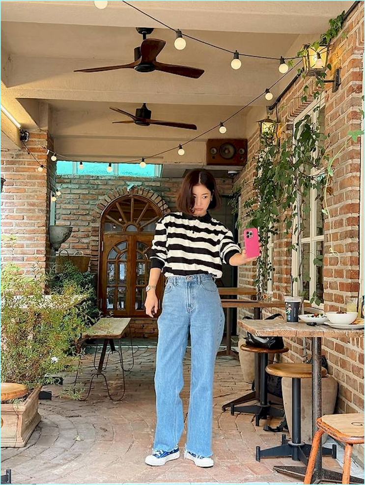  42세 기은세가 '대학생' 소리 듣는 진짜 이유, '이 옷'의 3가지 디테일에 숨어있었다.
