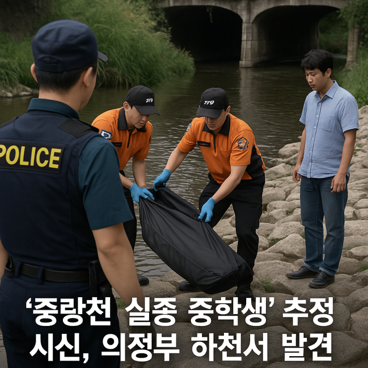 “<b>중랑천 실종 중학생</b>” 추정 <b>시신</b> 발견…  안타까운 사고..