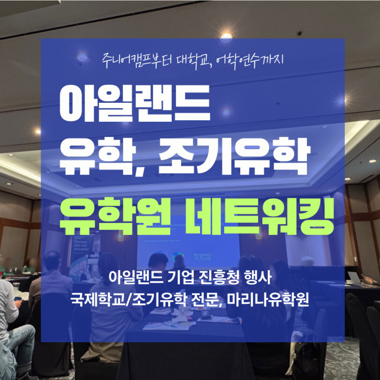  왜 아일랜드 유학을 갈까? 아일랜드 유학원 네트워킹 참여 (어학연수, 방학캠프, 한달살기) - 마리나유학원