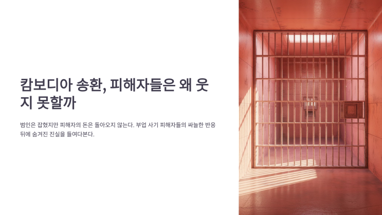 <b>캄보디아</b> 송환 소식, 피싱 피해자들은 왜 웃지 못할까?