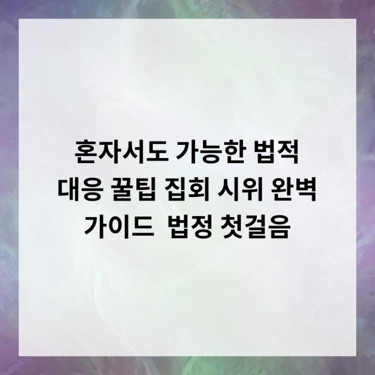 혼자서도 가능한 법적 <b>대응</b> 꿀팁 집회 <b>시위</b> 완벽 가이드 & 법정... 