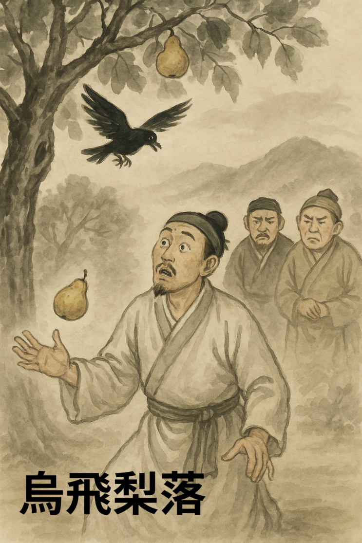  ️ 오비이락(烏飛梨落) — 까마귀가 날자 배가 떨어지다