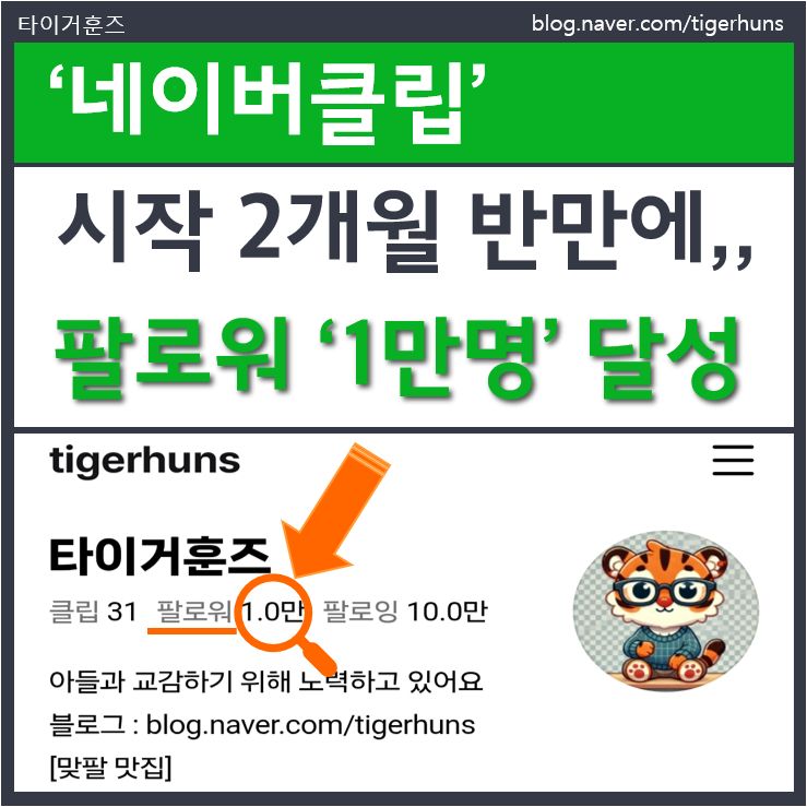 네이버 클립 : 도전 2달 반 만에 팔로워 1만명 달성