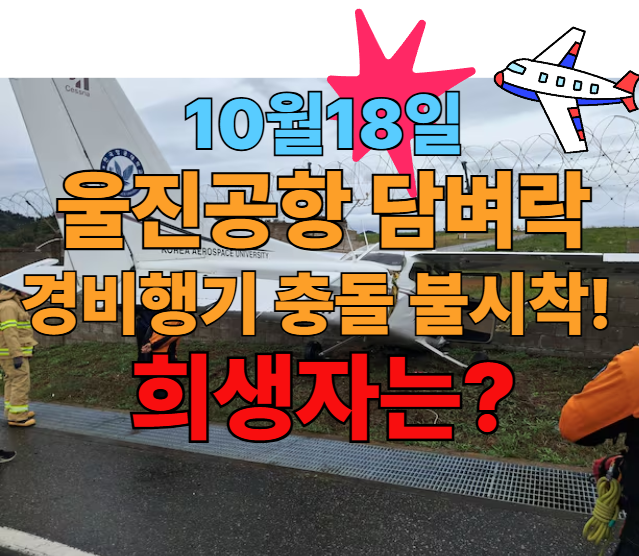 [세계순위] <b>울진공항</b> 담벼락 <b>경비행기</b> 충돌 <b>불시착</b>!  희생자는?