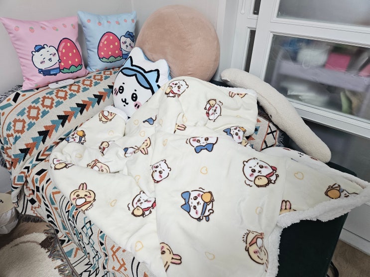  [먼작귀] 치이카와 겨울 패턴 양털 담요 리뷰