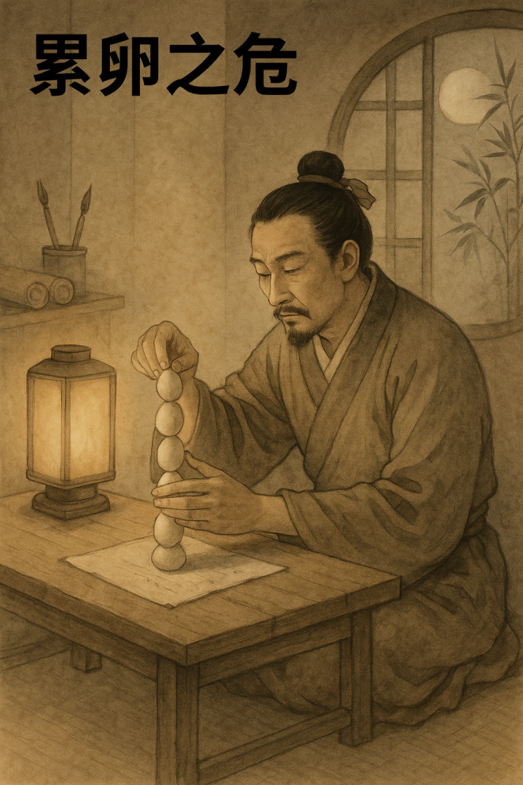   누란지위(累卵之危) — 달걀을 쌓은 듯한 아슬아슬한 위태로움