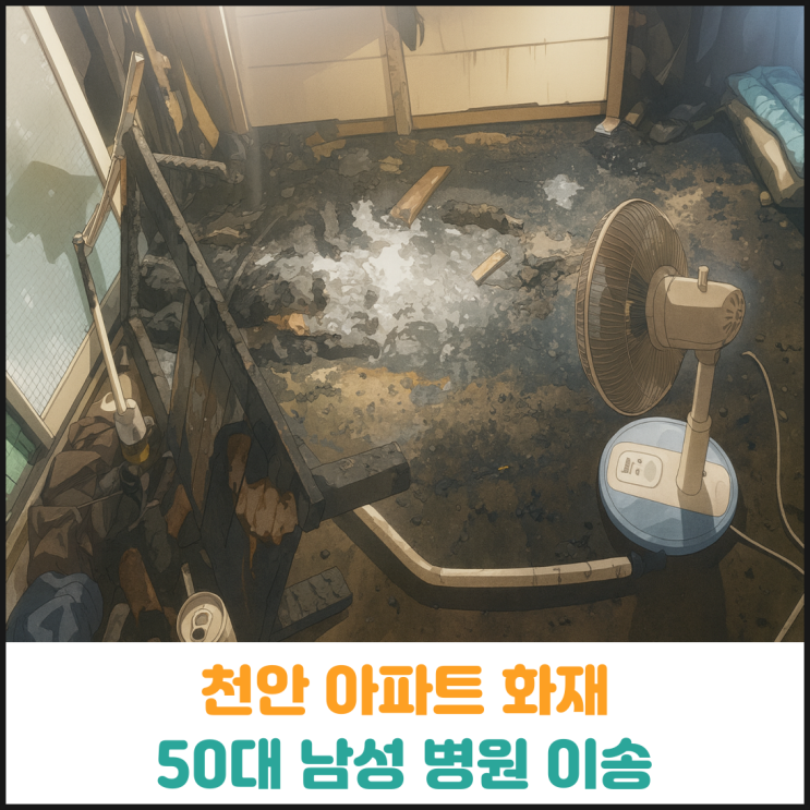  천안 아파트 화재, 50대 남성 병원 이송