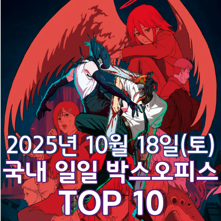  [국내 박스오피스] 일일 TOP 10 - 2025년 10월 18일(토)