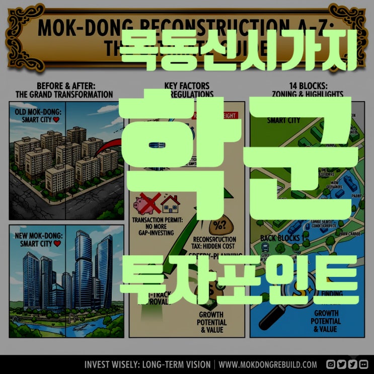  목동 신시가지 재건축 투자: 1단지부터 14단지까지, 단지별 학군 특징과 투자 포인트 총정리 (부동산 규제 심층 분석 포함)