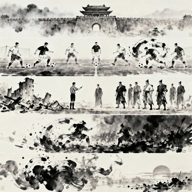  그림 삼자경 완벽 해설, 삼자경 50장 "규칙 있는 축구 시합 vs 규칙 없는 막싸움"
