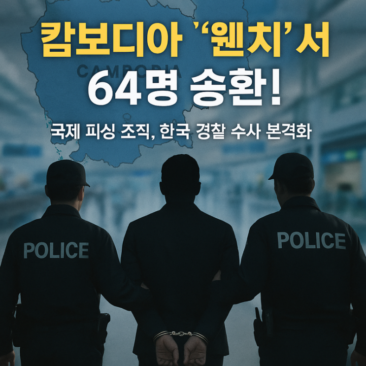 <b>캄보디아</b> ‘웬치’서 돌아온 64명…한국 경찰, 초대형 피싱... 