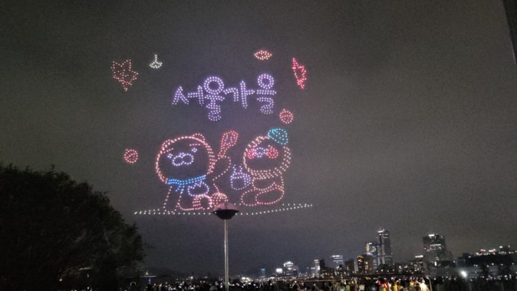  서울 뚝섬 한강공원 드론쇼 축제 행사관람
