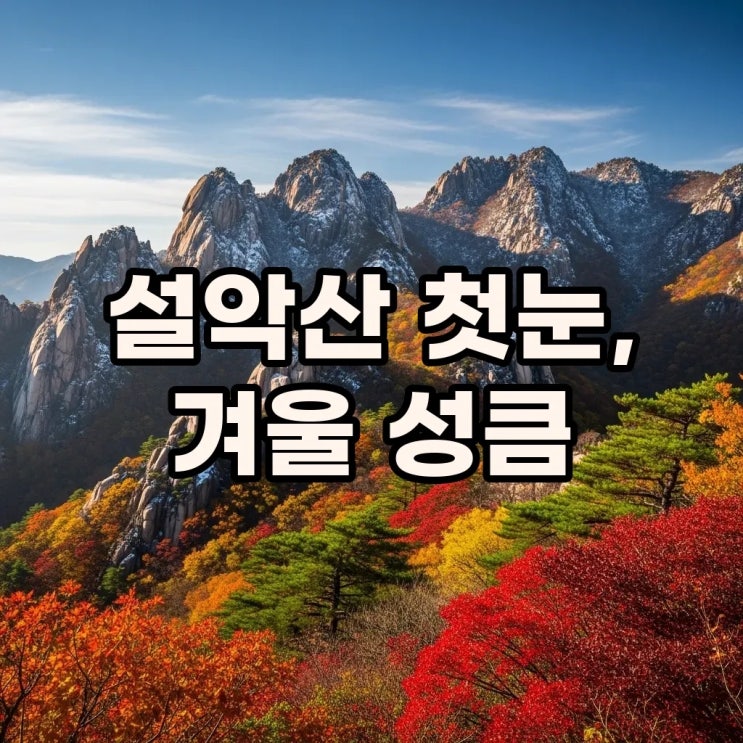 2025년 <b>첫눈</b> 언제? <b>설악산</b> 고산지역 눈 내리는 중: 강원도 서울... 