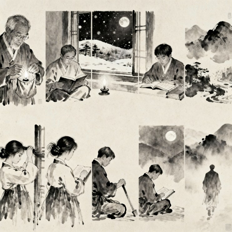  그림 삼자경 완벽 해설, 삼자경 69장 반딧불과 눈빛으로 이룬 꿈