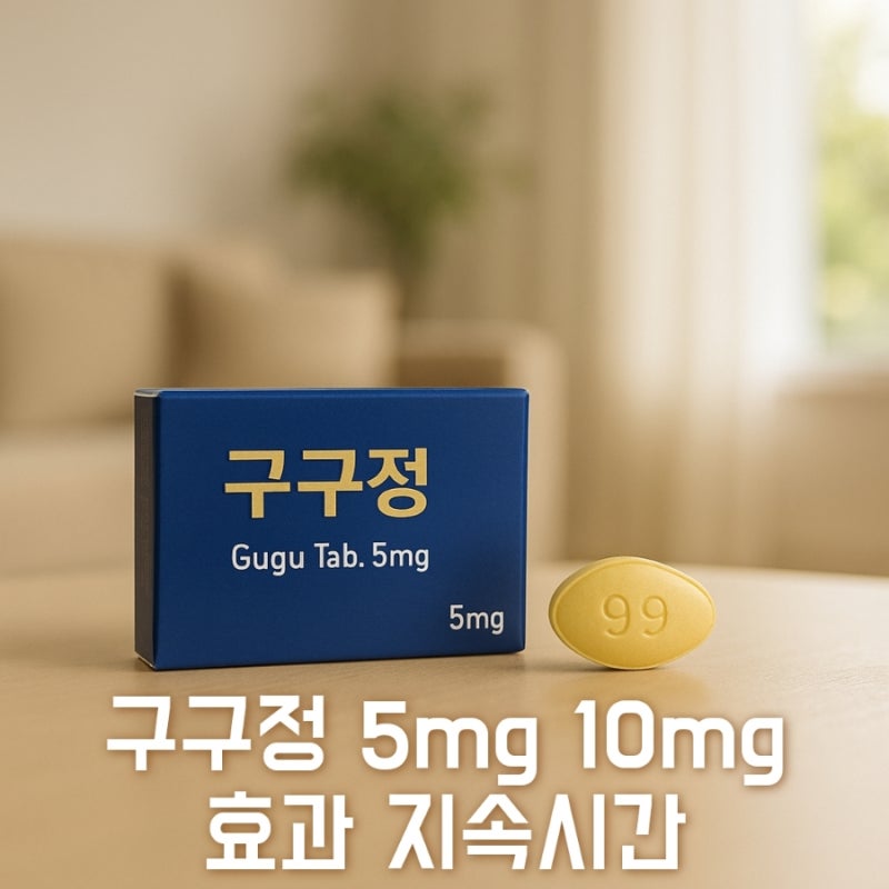 구구정 5mg 10mg 효과 복용법 지속시간 부작용