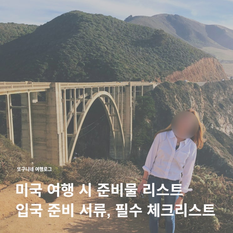  미국 여행 시 준비물 리스트 입국 준비 서류 필수 체크리스트