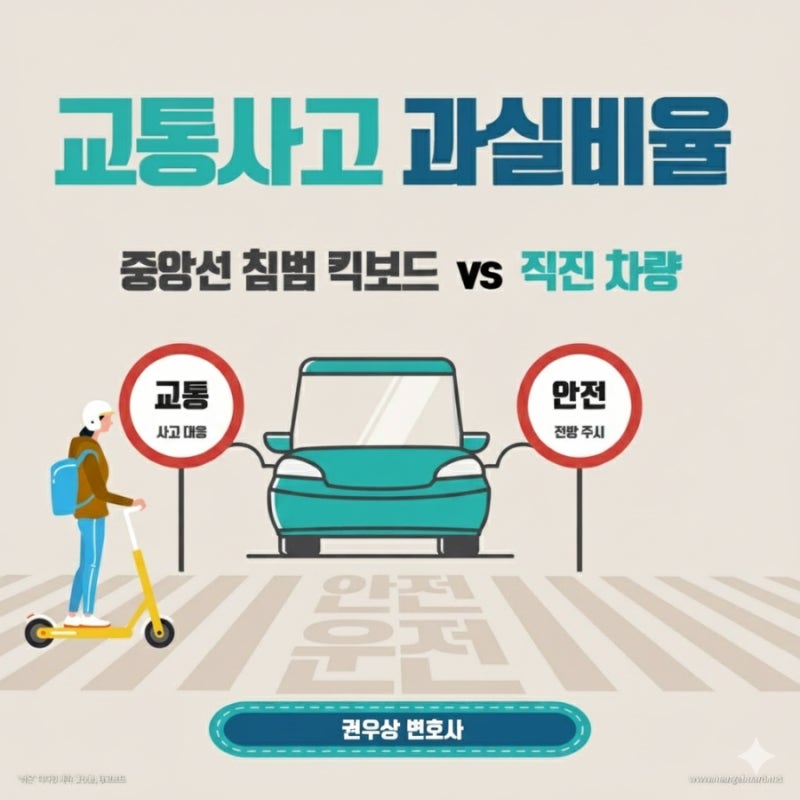 [차 대 PM] 중앙선을 침범한 전동킥보드와 차량이 충돌한 경우, 과실비율은? 관련 이미지 1