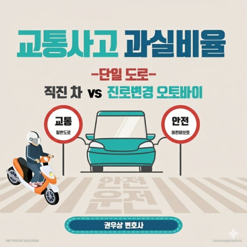 [차 대 이륜차] 차선을 변경하던 오토바이가 옆 차선에서 직진하던 차량과 충돌한 사고, 과실비율은? 관련 이미지 1
