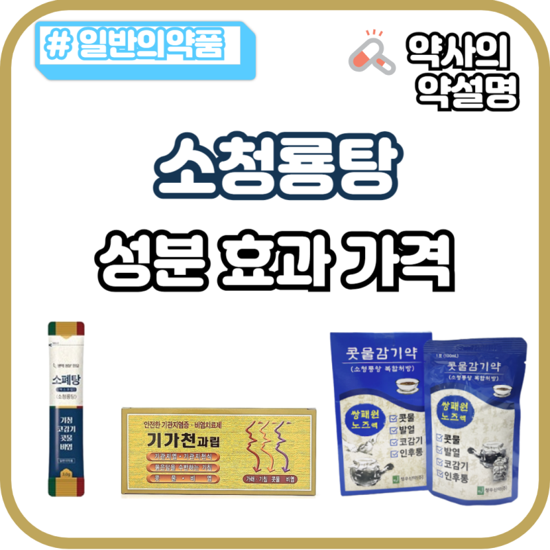 소청룡탕 성분 효능 복용법 가격 소폐탕 기가천 콧물 코감기