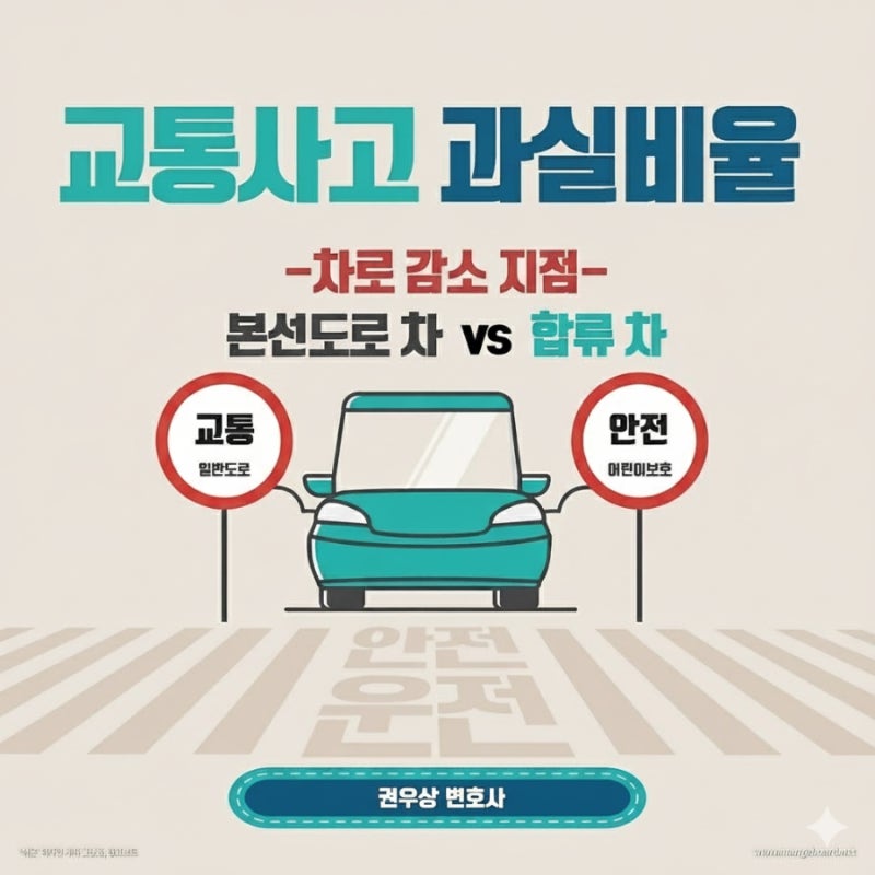 [차 대 차] 고속도로 주행 중 차로 감소도로에서 발생한 충돌사고, 과실비율은? 관련 이미지 1