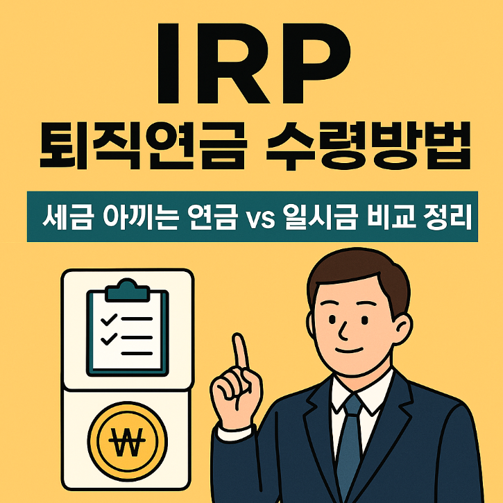  IRP 퇴직연금 수령방법 | 세금 아끼는 연금 vs 일시금 비교 정리