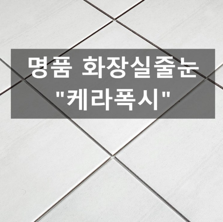  명품 화장실줄눈 케라폭시! 장,단점은?