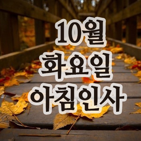  10월 인사말 21일 화요일 아침인사 이미지