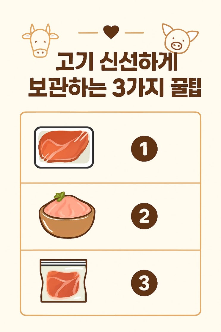   고기 신선하게 보관하는 3가지 꿀팁 (냉장·냉동 완전정리)