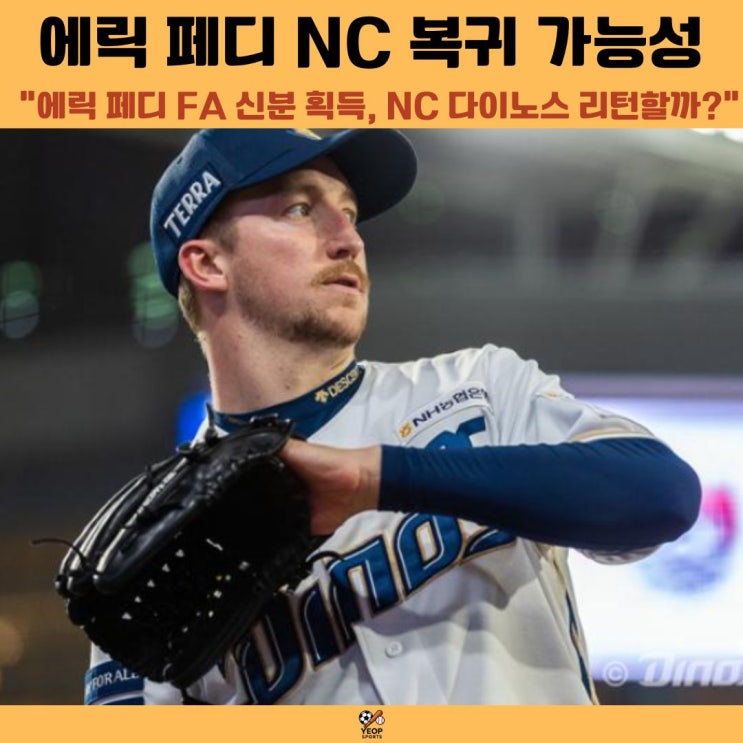 에릭 페디 FA 신분 획득 NC 다이노스 복귀할까?