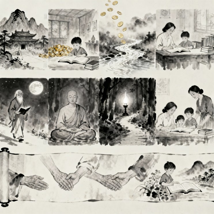  그림 삼자경 완벽 해설, 삼자경 85장 재물보다 소중한 가르침