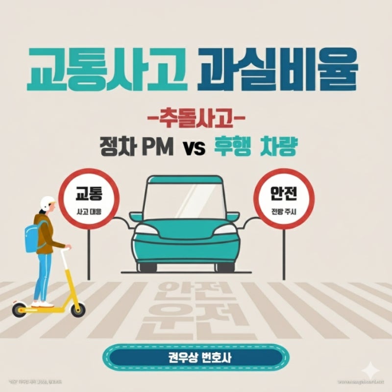 [차 대 PM] 정차·주차 중인 PM을 차량이 추돌한 경우, 과실비율은? 관련 이미지 1