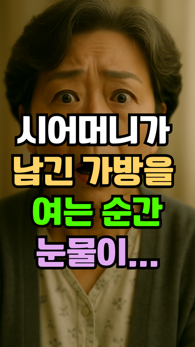  시어머니가 남긴 가방을 여는 순간, 눈물이 났습니다
