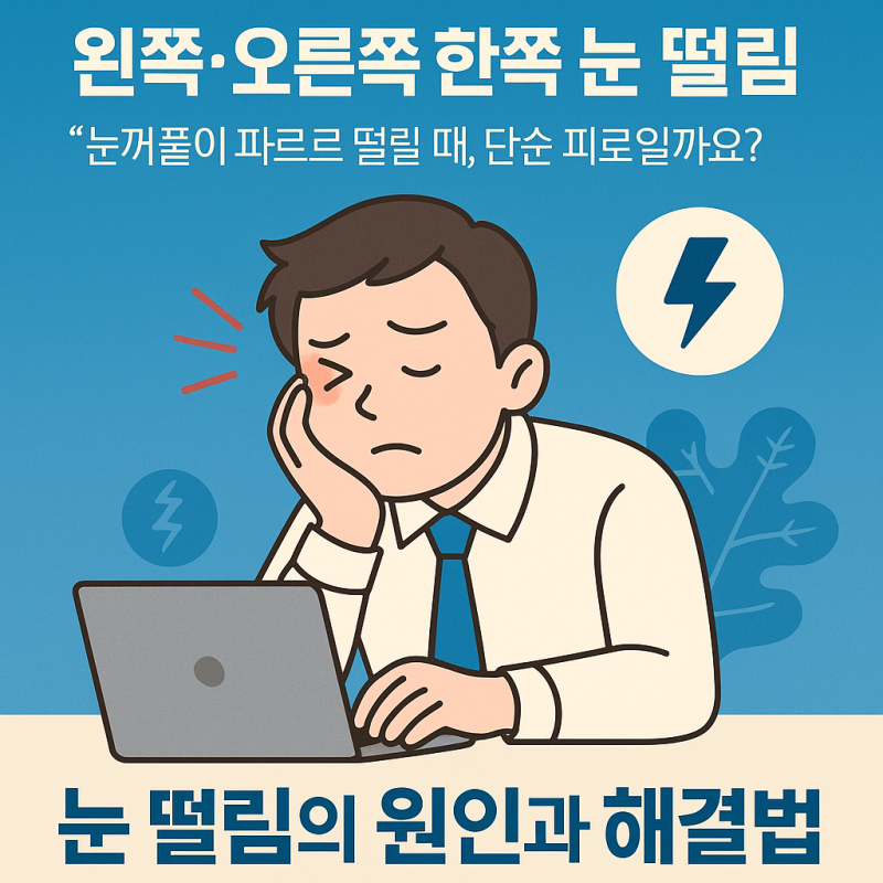 왼쪽 오른쪽 한쪽 눈 떨림 원인 증상 눈위 떨림