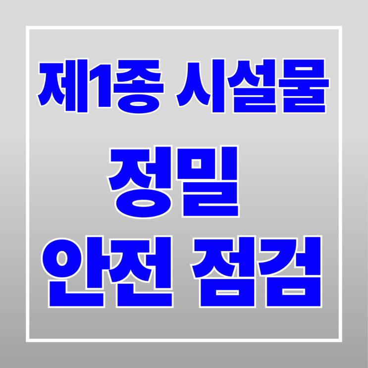  제1종 시설물 정밀 안전 점검 전문 기관