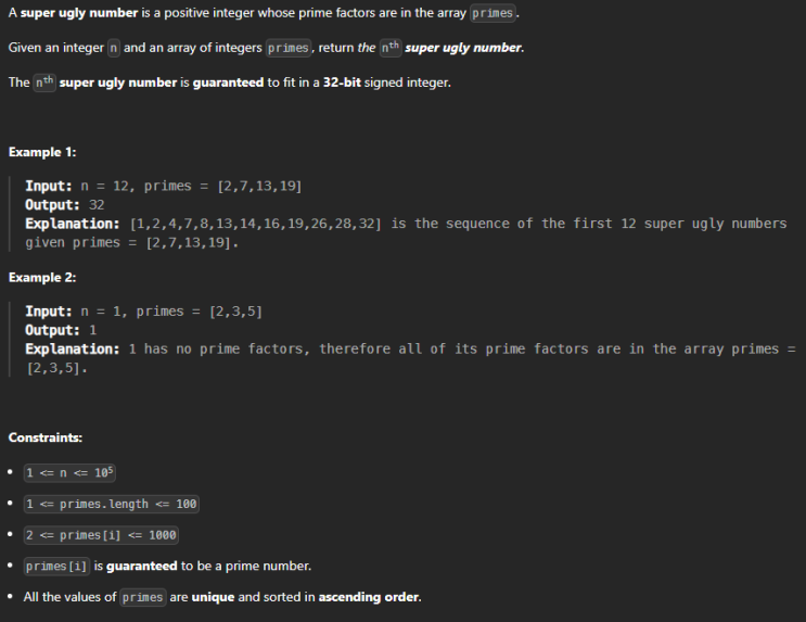  JAVA_LeetCode 313_Super Ugly Number