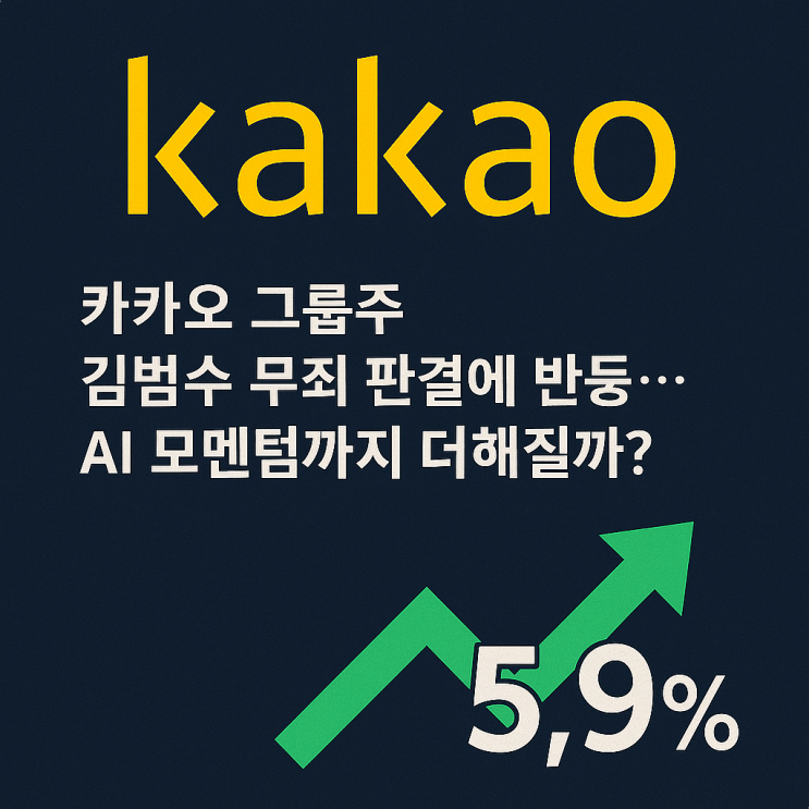 <b>카카오</b> 그룹주, 김범수 <b>무죄 판결</b>에 반등… AI 모멘텀까지... 