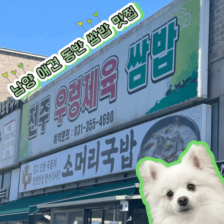  화성 남양 애견 동반 식당 쌈밥과 소머리국밥 전주우렁제육쌈밥