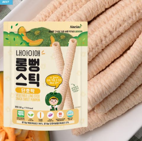  “내아이애 유기농 롱뻥 스틱 단호박 – 우리 아이 첫 과자, 안심하고 매일 간식!”